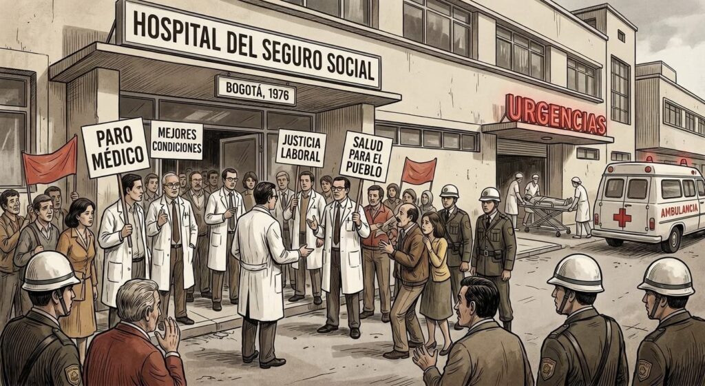 1976年のコロンビア・ボゴタにおける医師ストライキの現場
