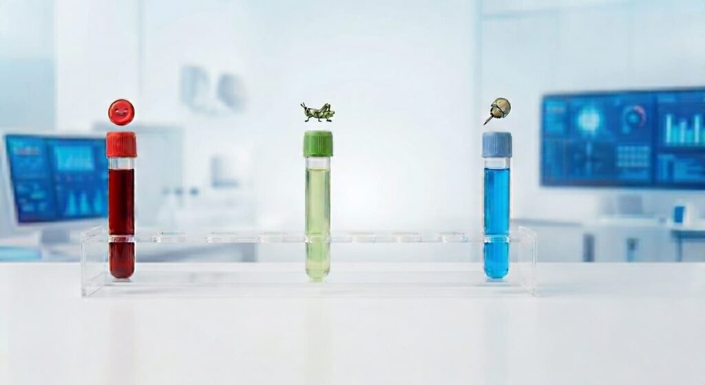 ヒト、昆虫、カブトガニ　血液の色の違い