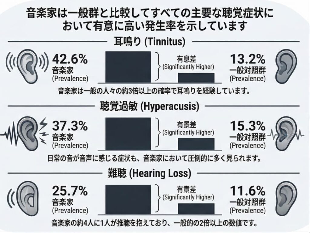 音楽家の聴覚症状発生率